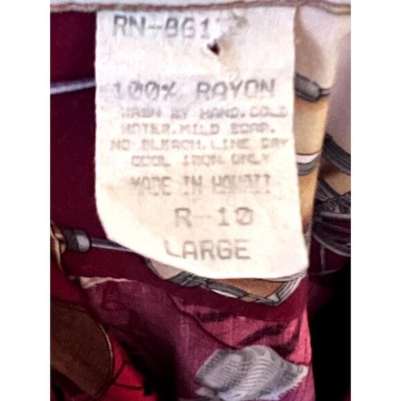 Paradise Found Mens Vintage Hawaiian Button Up Shirt Large Pocket Jazz Music USA - Picture 8 of 8